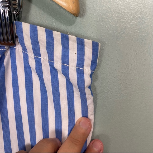 Anthropologie Maeve Tie Back A Line Maxi Dress Striped Blue Beaded Birds 22W - Picture 4 of 16